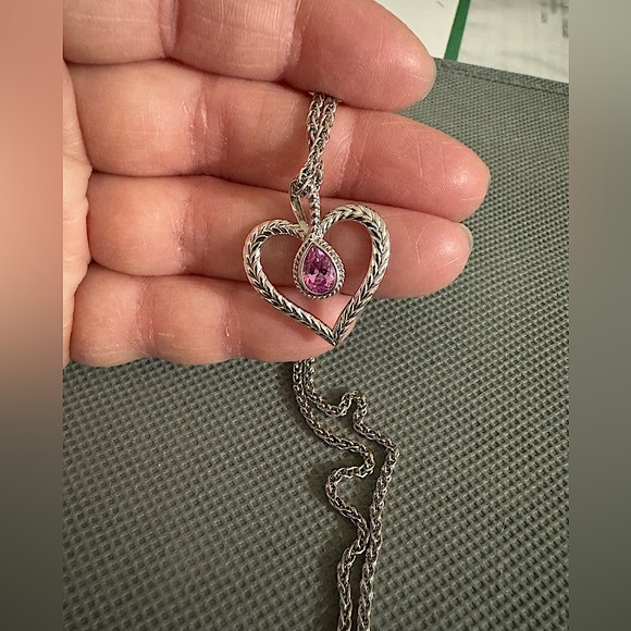 Colore SG - Pink Sapphire Pendant Necklace - Picture 9 of 11